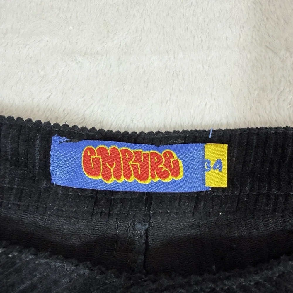 Empyre Pants Mens 34 Black Corduroy Relaxed Fit Loose Baggy Skate‎ Fit Y2K 90s